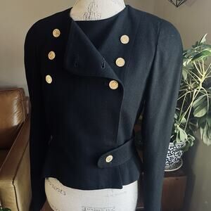 VTG I MAGNIN Double Breasted Wool Blazer French Guinea Buttons Union Made 8